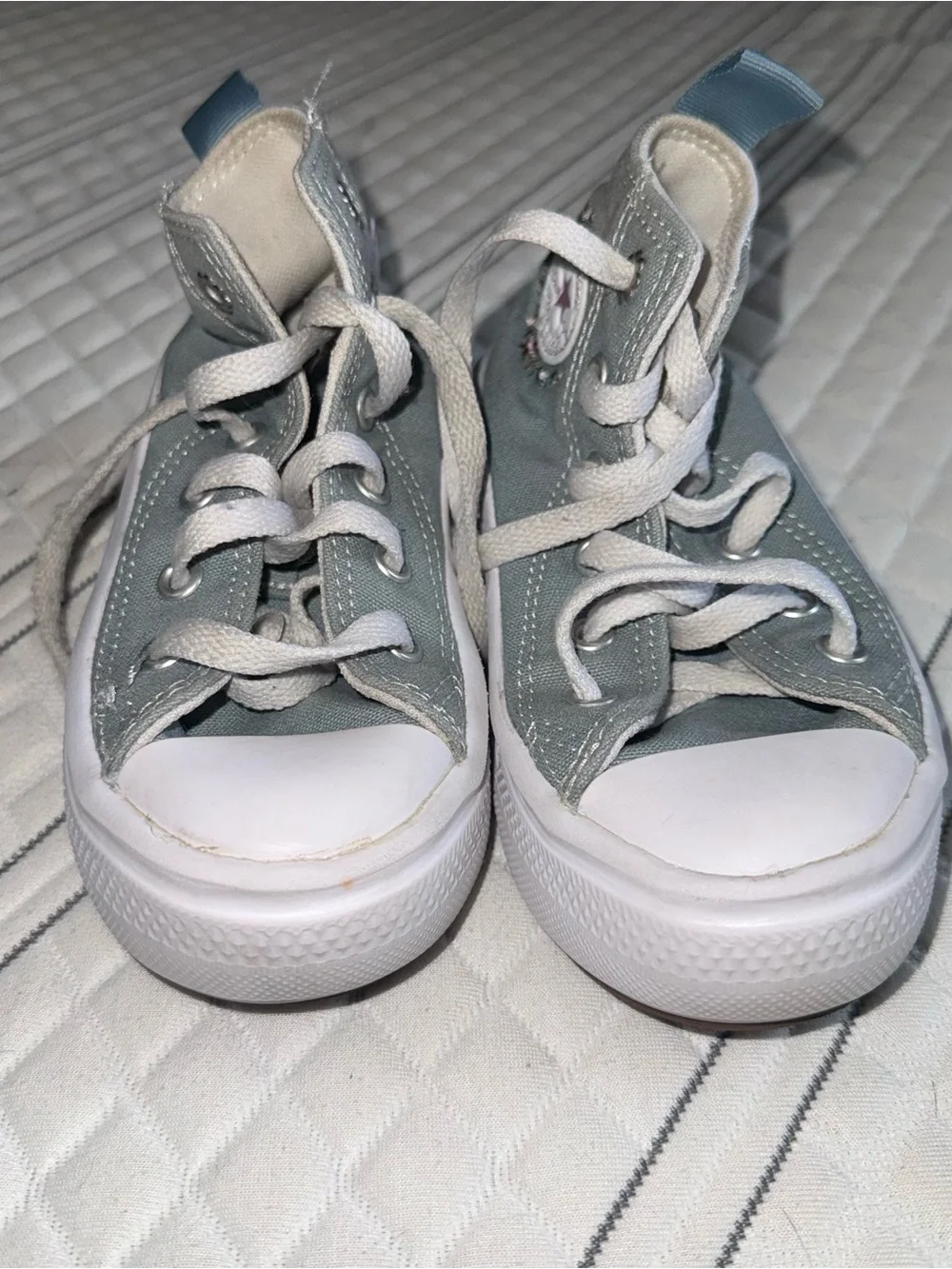Converse Kids High Top Sneakers in Light Blue with Floral Patch